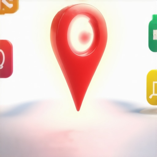 Visualizing Local Interaction Signals A 3D map pin surrounded by engagement icons like calls and directions