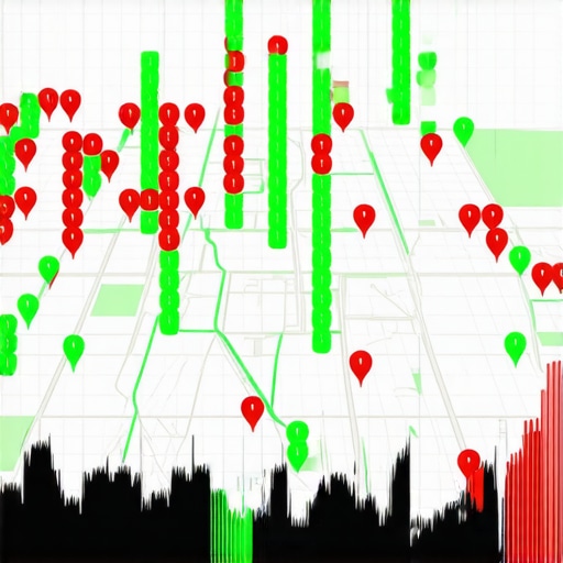 A 3D grid map showing ranking positions across a city for local SEO tracking.