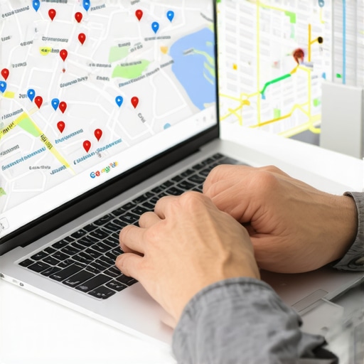 Local SEO grid tracking map showing neighborhood ranking positions