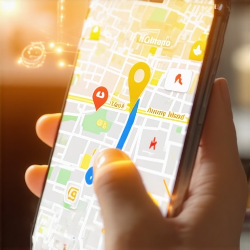 Smartphone displaying a business reaching the top of the local map pack